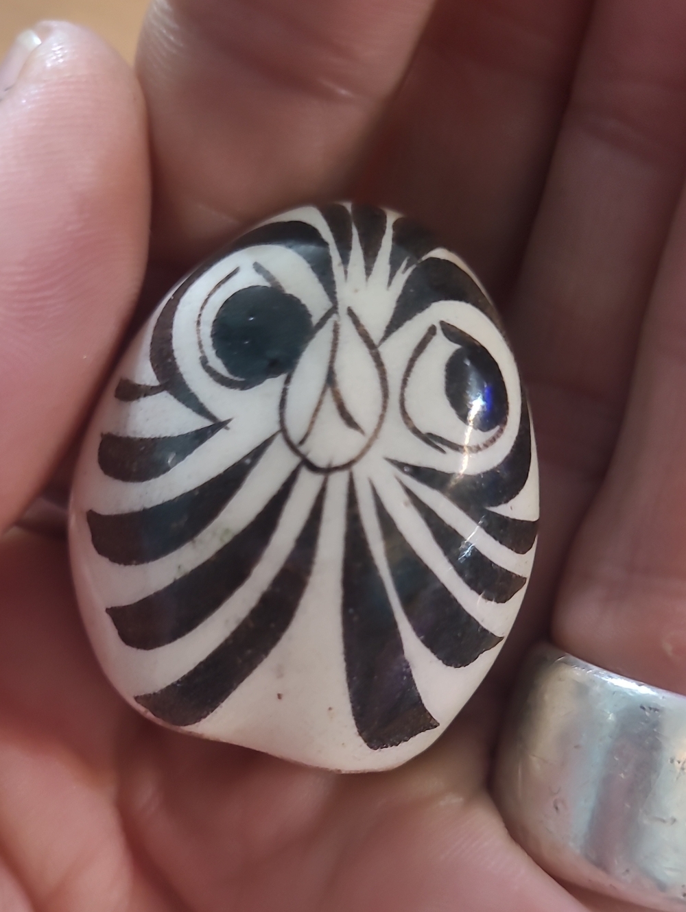Vintage Mexican Tonala Pottery Owl Signed